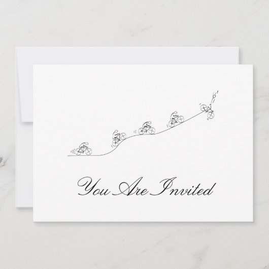 丘を越えて行く自転車乗り 招待状 (正面)