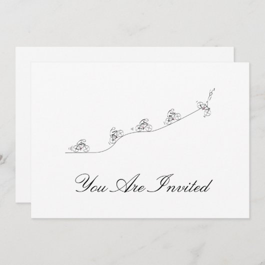 丘を越えて行く自転車乗り 招待状 (正面/裏面)