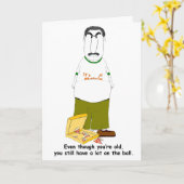 丘を越えて、皮肉な、Crabby老人誕生日 カード (黄色い花)