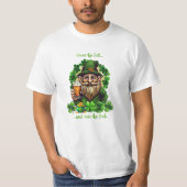 丘を越えて 面白フレーズ ビール片手の妖精 Tシャツ (正面)