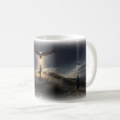 丘を駆ける鷲の夜景マグ コーヒーマグカップ (正面右)