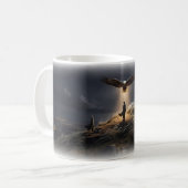 丘を駆ける鷲の夜景マグ コーヒーマグカップ (正面左)