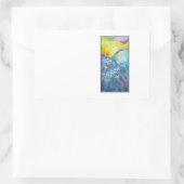 丘カラフル、植物とキツネ。 長方形シール (バッグ)