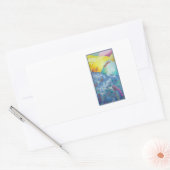 丘カラフル、植物とキツネ。 長方形シール (封筒)