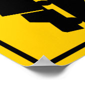 丘又は急警告勾配の道路標識 ポスター (角)