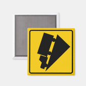 丘又は急警告勾配の道路標識 マグネット (正面/裏面)