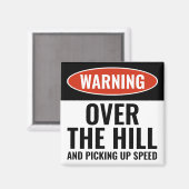 丘警告を越えてスピードを上げるおもしろい マグネット (正面/裏面)