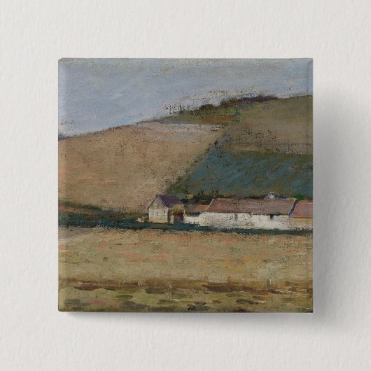 丘間の農場、Giverny、c.1887 缶バッジ (正面)