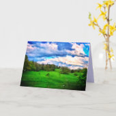 丘陵牧草地グリーティングカード カード (黄色い花)