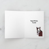 "丘"の上の笑う馬誕生日のユーモア カード (内部)