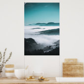 丘、霧、木の層 ポスター (キッチン)