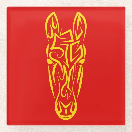 丙午火馬 2026 4724 中国旧正月 ガラスコースター (正面)