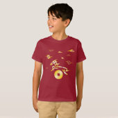 丙午2026年 4724年 赤い馬の干支の新年 Tシャツ (正面フル)
