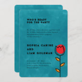 両エレガント親の名前 |パシフィックブルー結婚ズ 招待状 (正面/裏面)