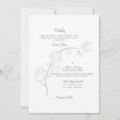 両エレガント親ジャスミンB/W手書き 招待状 (正面)