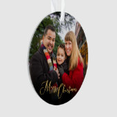 両カスタム面家族写真のクリスマスサー オーナメント (正面)