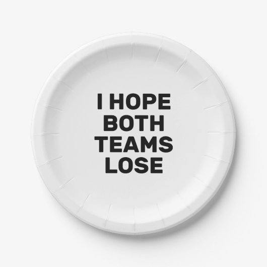 両チームがサッカーに負けたらいいと思おもしろいう ペーパープレート (正面)
