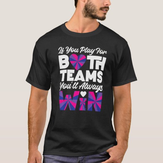 両チームにもし対す遊るBisexual Biプライドフラグ Tシャツ (正面)