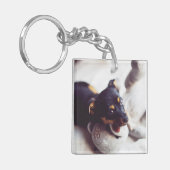 両パーソナライズされた面子犬のペットキーチェーン キーホルダー (正面左)