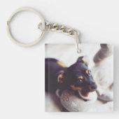 両パーソナライズされた面子犬のペットキーチェーン キーホルダー (正面)