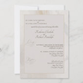両フォーマル親芸術的のベージュ結婚 招待状 (正面)