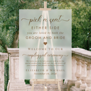 両側の座席をフロスト結婚で選ぶ アクリルサイン