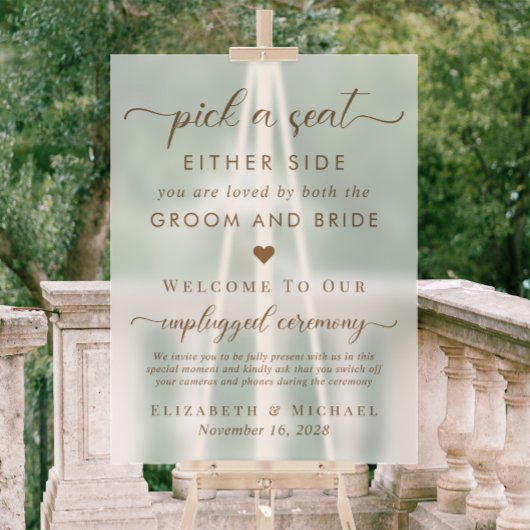 両側の座席をフロスト結婚で選ぶ アクリルサイン