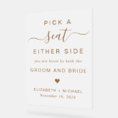 両側の座席をフロスト結婚で選ぶ アクリルサイン (傾斜)