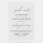 両側の座席を結婚選ぶ アクリルサイン (正面)