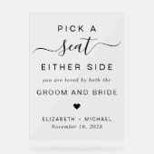 両側の座席を結婚選ぶ アクリルサイン (正面)