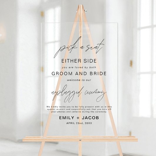 両側の座席を結婚選ぶ アクリルサイン