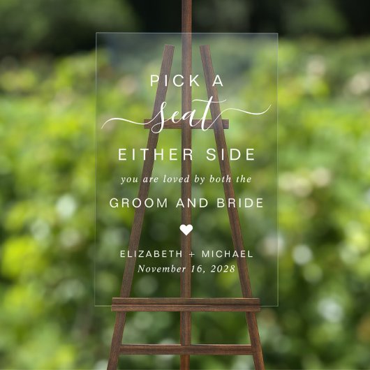 両側の座席を結婚選ぶ アクリルサイン