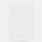 両側の座席を結婚選ぶ アクリルサイン (傾斜)