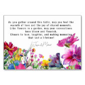 両側の水平メドウ開花 テーブルナンバー (裏面)