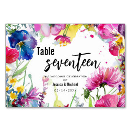 両側の水平メドウ開花 テーブルナンバー