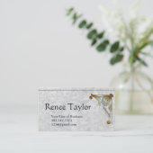 両側の花こう岩の紙及び金ゴールドブラケットをカスタマイズ 名刺 (スタンド正面)