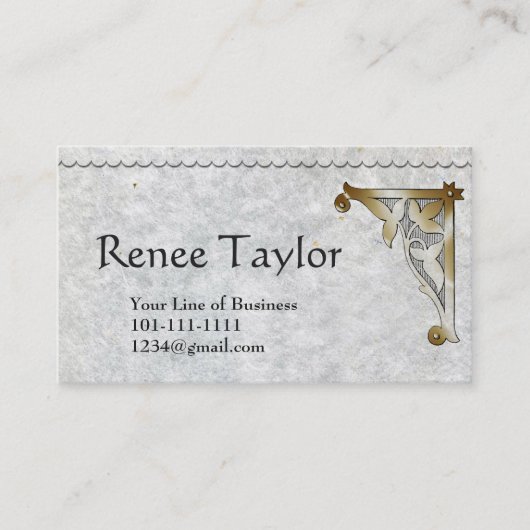両側の花こう岩の紙及び金ゴールドブラケットをカスタマイズ 名刺 (正面)
