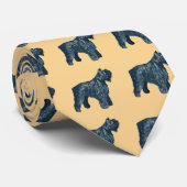 両側のBouvier des Flandresのプリント ネクタイ (ロール)