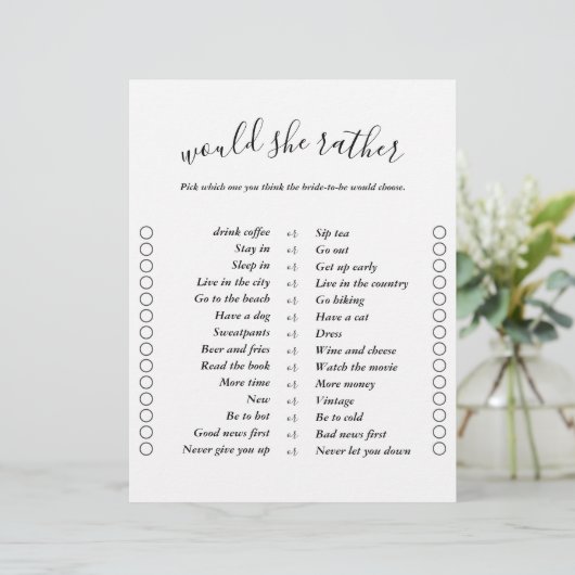 両側エレガントモダンビンゴブライダルシャワーゲーム (スタンド正面)