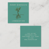 両側ツリールート造園ガーデニンググリーン スクエア名刺 (正面/裏面)