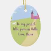 両側パーソナライズされたプリンセスオーナメント セラミックオーナメント (裏面)
