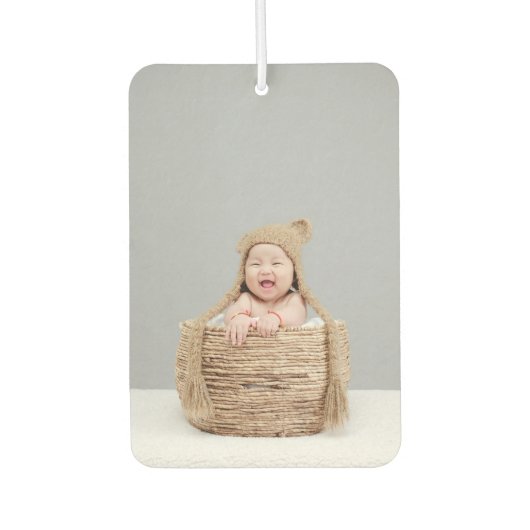 両側パーソナライズされたベビーフォトモダンカー カーエアーフレッシュナー (正面)