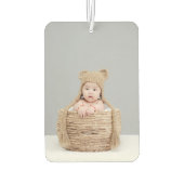 両側パーソナライズされたベビーフォトモダンカー カーエアーフレッシュナー (裏面)