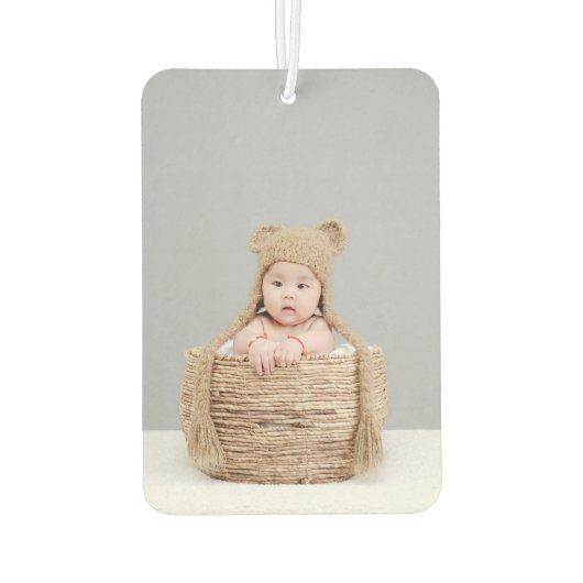 両側パーソナライズされたベビーフォトモダンカー カーエアーフレッシュナー (裏面)