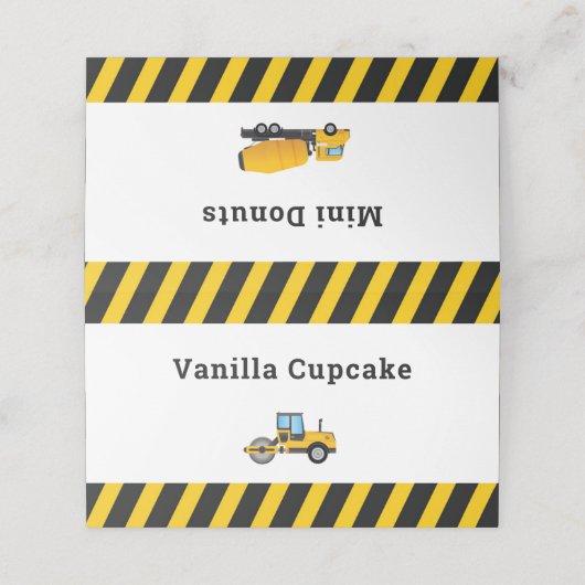 両側フード座席表かわいい建築トラック プレイスカード (外部開封)