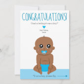 両側ベビー性別が民族おめでとうカードを明らかにする 招待状 (正面)