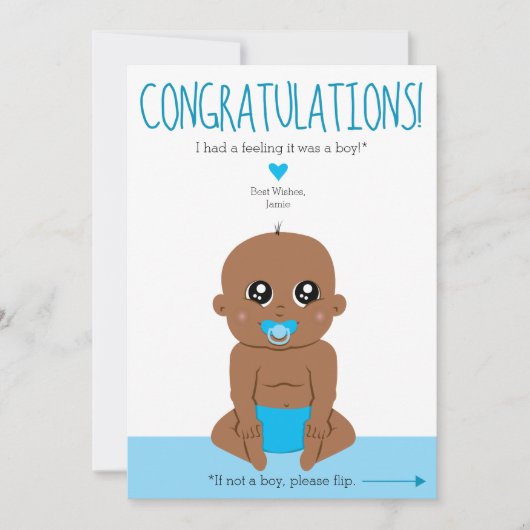 両側ベビー性別が民族おめでとうカードを明らかにする 招待状 (正面)