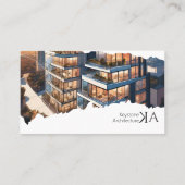 両側モダン建築家の建物カスタム写真 名刺 (裏面)