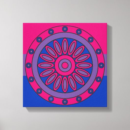 両性のプライドの旗は曼荼羅LGBTを着色します キャンバスプリント (正面)