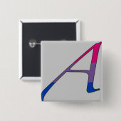 両性のプライドの"深紅"の手紙A 缶バッジ (正面&裏面)